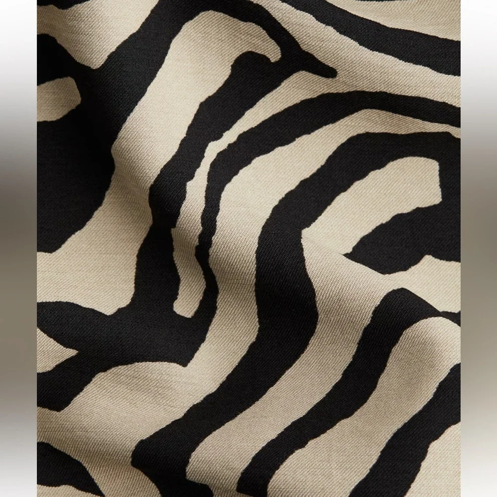 🦓 H&M Zebra Print Wide-Leg Twill Pants NWT Size 6 - Picture 5 of 6